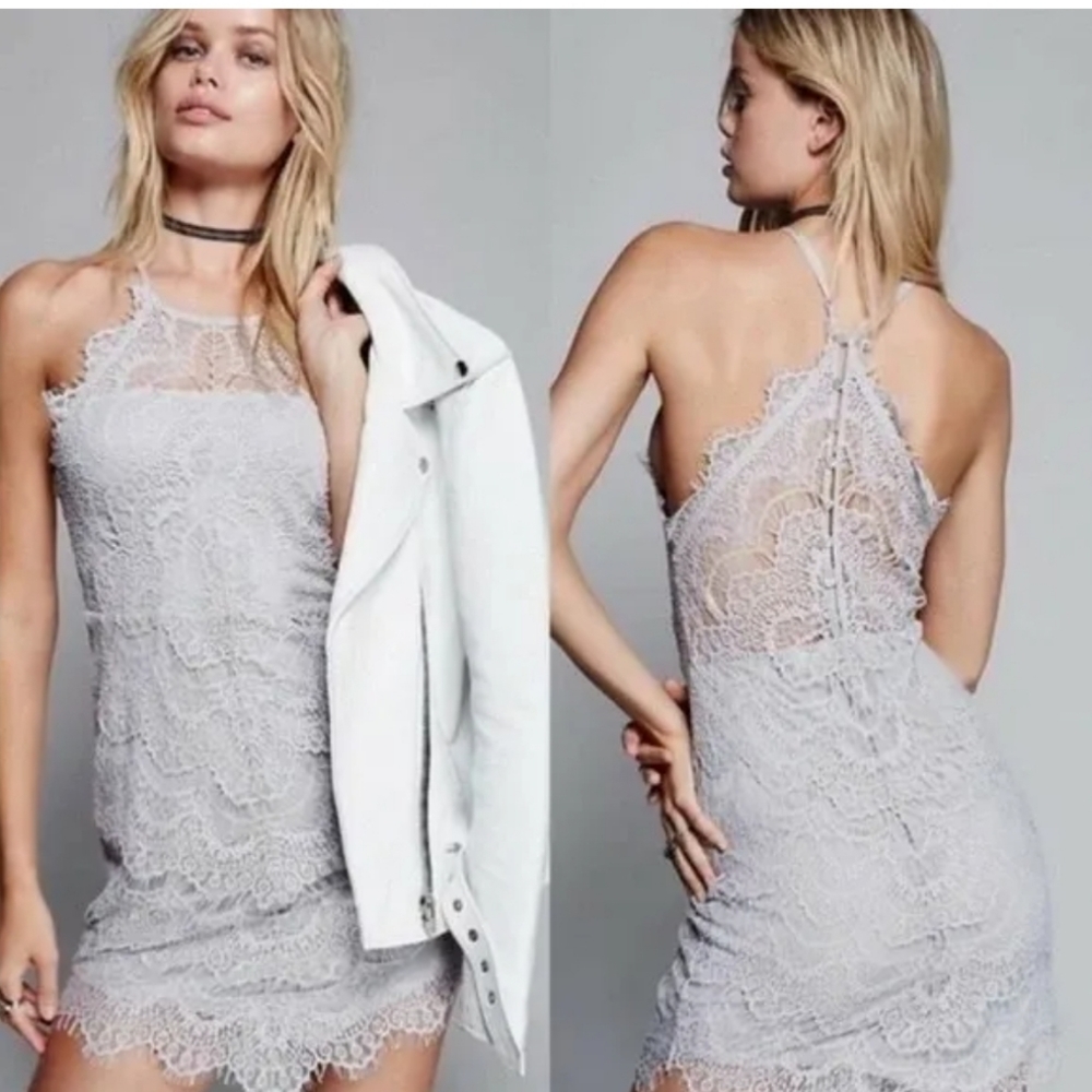 Free People She's Got It Lace Slip Dress Sz  XS